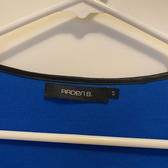 Arden B. Button Blouse Royal Blue Black Trim S - Picture 3 of 7